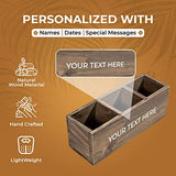 Personalized Passion - Wooden Desk Organizers for Home & School | Perfect Sized Wooden Pencil Holder with 3 Compartments | Personalized Name Wooden Organizer for Pen, Stationary, & Office Personalized Passion