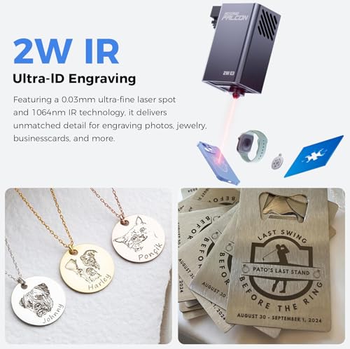 Creality 2W Infrared Laser Module, Falcon A1 Pro Replace Laser Module, High-Precision Engraving Laser for Metal, Plastic, Acrylic, Compatible Only with Falcon A1 Pro Laser Engraver Creality