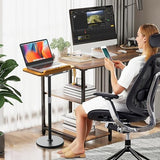 2 in 1 Dual-use Laptop Floor Stand & Laptop Stand for Desk, Solid Wood Portable Small Standing Desk with Adjustable Height from 16.5" to 51", Tall Portable Table for Office, Home, Study, Entertainment NAMON