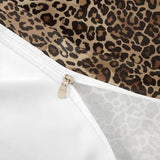 Erosebridal Leopard Print Comforter Cover King Cheetah Bedding Set Geometric Duvet Cover African Safari Animal Quilt Cover for Kid Boy Men Room Decorative Ultra Soft Breathable Erosebridal