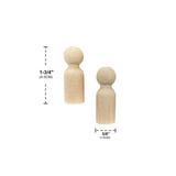 75 Pieces Wood Peg Dolls Unfinished Wooden People Craft Blank Family Figures 5/8 x 1-3/4 inch Cregugua