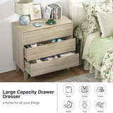 Anmytek 3 Drawer Dresser for Bedroom, Modern Closet Dressers Chest of Drawers, Wood Tall Dresser Storage Dresser Large Nightstand for Bedroom Living Room Hallway Closet, H0113 Anmytek