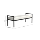 HomePop Modern Metal Bench|Bench for Living Room & Bedroom | Decorative Home Furniture - Cream Boucle HomePop