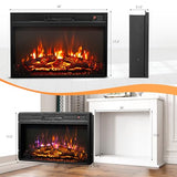ROVSUN 26" Electric Fireplace Inserts with APP & Remote Control, 1400W Recessed Stove Heater with 8H Timer, 6 Flame Colors, 5 Brightness for Indoor Use, ETL ROVSUN