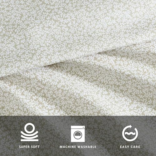 Kenneth Cole - Twin Sheet Set, Super Soft Wrinkle-Resistant Bedding with Bonus Pillowcases, Floral Home Decor, Oeko-Tex Certified (Chill Flowers Beige, Twin) Kenneth Cole
