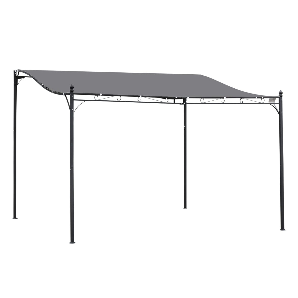 Outsunny 10' x 13' Steel Outdoor Pergola Gazebo, Patio Canopy with Weather-Resistant Fabric and Drainage Holes for Backyard, Deck, Garden, Gray Outsunny
