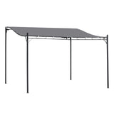 Outsunny 10' x 13' Steel Outdoor Pergola Gazebo, Patio Canopy with Weather-Resistant Fabric and Drainage Holes for Backyard, Deck, Garden, Gray Outsunny