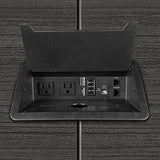 Regency Legacy 8 ft Racetrack Laminate Conference Table with a Charging Port, Durable Construction, Scratch-Resistant Surface, and Modern Design for Professional Office Workspaces - Ash Grey Regency