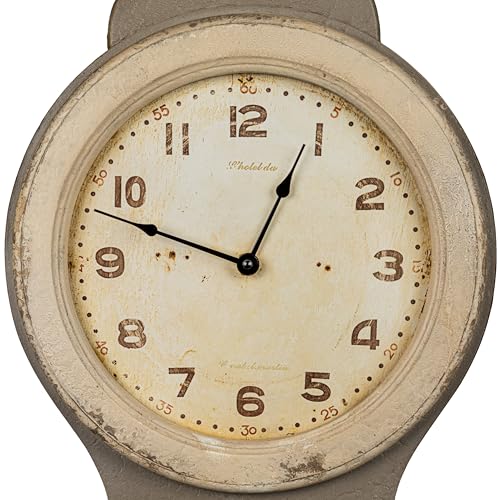 Creative Co-Op Distressed Grey Wood Grandfather Style Wall Clock Creative Co-Op