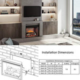 RICHFLAME Gavin 23 Inches Electric Fireplace Insert with Log Speaker, Designed for Stud, Wood Burning Opening, Cabinet & Wood Mantel, Remote Control, 750/1500W, Black RICHFLAME