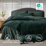 Bedsure King Comforter Set - 7 Pieces Reversible Emerald Green Bedding, King Size Bed Set for All Seasons, Bed in a Bag with Down Alternative Comforter, Sheets, Pillowcases & Shams Bedsure