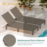 YITAHOME Patio Chaise Lounge Set of 2, Outdoor Chaise Lounge with Cushion & Adjustable Backrest for Backyard, Poolside, Lawn, Waterproof & Easy Assembly (Taupe)