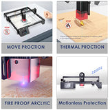 Longer RAY5 5000mW Laser Engraver is an economical Machine Suitable for Beginners, App Offline Control, DIY Engraver Tool for Metal/Glass/Wood, Engraving Area of 15.7"x15.7", Laser Class ii Longer