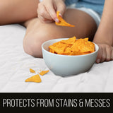 Sofa Shield Loveseat Slip Cover with Patented Strap, Large Cushion Protector, Reversible Stain and Dog Tear Resistant Slipcover, Quilted Microfiber 54” Seat, Washable Covers for Dogs Pets Kids, White Sofa Shield