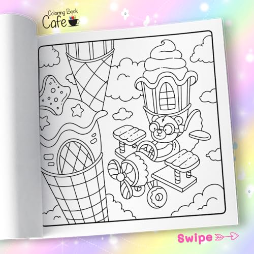 Cozy Delights: Cute Coloring Book for Adults and Teens Featuring Adorable Animal Characters, Candyland Adventures, Chocolate Mountains, and Cozy Hygge Delights! WoodArtSupply