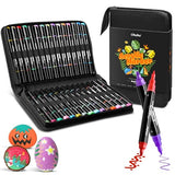 Ohuhu 30 Colors Acrylic Paint Pens : Dual Tips (Round & Fine) Acrylic Markers High Opacity Paint Markers Waterproof Lightfast for Rock Painting Easter Eggs Wood Glass Ceramic Canvas Ohuhu