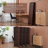 Duraspace 8 Panels Room Divider 6 FT Tall Weave Fiber Privacy Screen Freestanding Double Hinged Folding Screen Extra Wide Room Dividers for Patio Privacy (Brown) DURASPACE