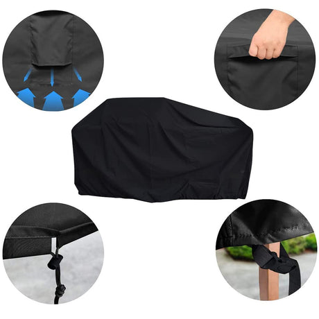 Cozzka 86 Inch Island BBQ Grill Head Cover Heavy Duty Waterproof Outdoor Kitchen BBQ Cover, Black Cozzka
