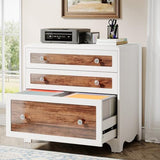 Tribesigns File Cabinet with 3 Drawers, Wood Lateral Filing Cabinet for A4/Letter/Legal Size, Office Storage Cabinet Printer Stand for Home Office Tribesigns