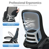 HYLONE 400lbs Big and Tall Heavy Duty Drafting Chair 5" Thickened Seat Tall Office Chair Flip-Up Armrests Ergonomic Chair with Lumbar Support and Adjustable Footrest Ring Standing Desk Chair (Black) HYLONE
