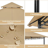 Yaheetech Gazebo for Patios 11x11 - Outdoor Powder-Coated Steel Frame Gazebo, Double Roofs Grill Gazebo BBQ Pavilion, Water-Resistant, for Lawn/Backyard/Garden/Deck, Khaki Yaheetech