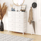 BOLUO White Night Stand with Drawers 3 Drawer Dresser for Bedroom, Tall Nightstand for Closet Dorm Modern Bedside Table BOLUO