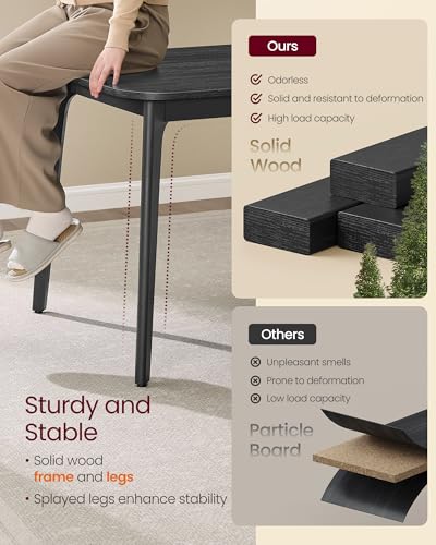 VASAGLE MAEZO Collection - Extendable Dining Table for 4/6/8, Kitchen Table with Tapered Legs, Curved Transitions, for Dining Room, Kitchen, Home Office, Charcoal Gray UKDT090B01V1 VASAGLE