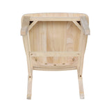 International Concepts 30" Round Top Pedestal Table - With 2 Cafe Chairs, Unfinished IC International Concepts
