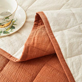 softpage Cotton Quilt Bed Spreads, 3-Pieces Bedding Set with Coverlet Light Weight Quilt Blanket with 2 Pillow Shams (Burnt Orange, Queen) softpage