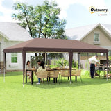 Outsunny 10' x 20' Pop Up Canopy Tent, Upgraded Heavy Duty Tents for Parties, Outdoor Instant Gazebo Sun Shade Shelter with Carry Bag, for Catering, Events, Wedding, Backyard BBQ, Coffee Outsunny