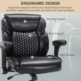 Drafting Chair, Ergonomic Tall Office Chair with Soft Adjustable Armrests and Foot Ring, Standing Desk Chair PU Leather High Office Chair for Counter Height Desk, Swivel Computer Stool, Black Generic