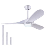 QUTWOB 36" Ceiling Fans with Light and Remote Controll, Reversible DC Motor Indoor/Outdoor 3 Blade Modern Ceiling Fan for Kids Room, Bedroom and Living Room (White) QUTWOB