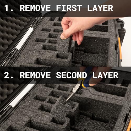 Pelican Vault V300-5 Pistol and 19 Magazine Pre-Cut Foam Gun Case (Black) Pelican