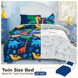 Joiedomi Kid Twin Comforter Set 5 Piece Dinosaur Bedding Set for Boys Girls Super Soft Microfiber Bed in a Bag with Comforter Sheets Pillowcase Sham Joiedomi