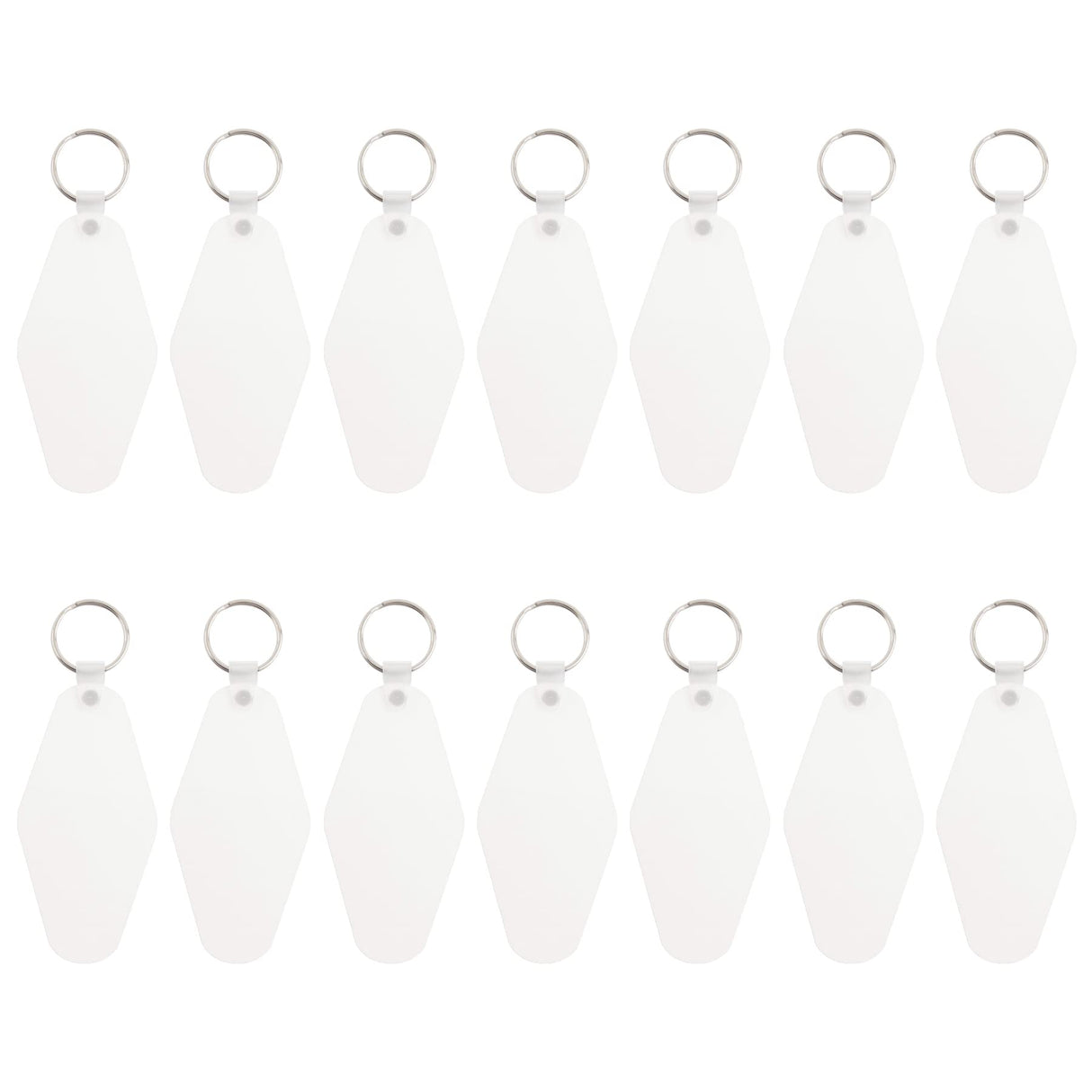 Framendino, 16 Pack Motel Hotel Shape Sublimation Blank Keychains IY Heat Transfer Keychain with Key Rings Framendino