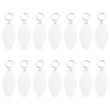 Framendino, 16 Pack Motel Hotel Shape Sublimation Blank Keychains IY Heat Transfer Keychain with Key Rings Framendino