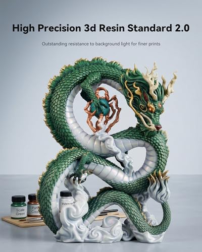 SUNLU 4KG Upgraded Standard 2.0 Photopolymer 3D Printer Resin 405nm UV-Curing Resin, Higher Precision, Stronger Toughness, Dark Grey 4000G