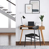 Nathan James Parker Modern Home Office Writing, Computer or Laptop Desk with Open Storage Cubby and Small Drawer, Walnut Nathan James