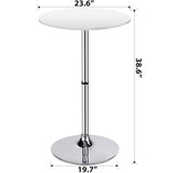 Leopard MDF Round Top Not Adjustable (41 INCHES Height) Bar Table, Pub Table with Silver Leg and Base (White) Leopard Outdoor Products