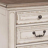 Signature Design by Ashley Realyn French Country 3 Drawer Nightstand with Electrical Outlets & USB Ports, Chipped White Signature Design by Ashley