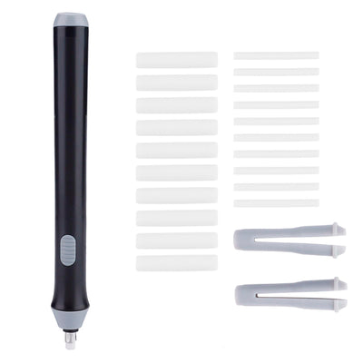 Electric Eraser Kit Automatic Pencil Eraser Battery Operated with 20 Eraser Refills Detailer Tool for Artists Sketching Pencils/Drafting Pencil/Graphite(Black)