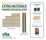 New England Arbors Freemont 12' x 12' Attached Vinyl Pergola Vita