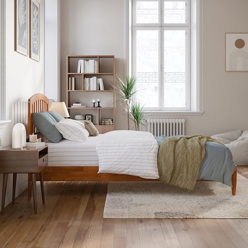 AFI, Quincy Twin XL Solid Wood Low Profile Platform Bed, Light Toffee AFI