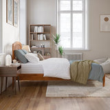 AFI, Quincy Twin XL Solid Wood Low Profile Platform Bed, Light Toffee AFI