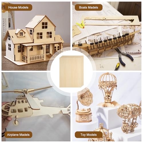 24Pcs 16 x 12 x 1/8 Inch Basswood Sheets, Unfinished Wood Boards, 3mm Basswood for Laser Cutting, Arts and Crafts, Painting, Wood Engraving, Architectural Models, Pyrography ACXFOND
