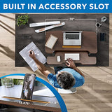 Mount-It! 38 Inch Standing Desk Converter, Sit Stand Desk Riser for Dual Monitors with Keyboard Tray, Height Adjustable Desktop Workstation, Easy Lift Gas Spring, Rustic Walnut Brown Mount-It!