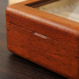 LIBOLXSP Watch Box for Men,4 Slot Wooden Watch Case with Glass Lid, Watch Holder Storage Organizer for Men's Watch Display Watch Travel Case LIBOLXSP