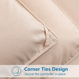 EASELAND Twin Size Down Alternative Comforter - Quilted Duvet Insert for All Seasons, Soft Lightweight with Corner Tabs, Summer Winter Warm Bedding, Beige 64×88 Inches EASELAND