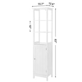 VASAGLE Storage Cabinet, Slim Linen Tower with Drawer and Door, for Living Room, Bathroom, Bedroom, 15.7 x 12.6 x 63 Inches, White UBBC63WT VASAGLE