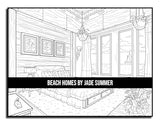 Beach Homes: An Adult Coloring Book with Beautiful Vacation Houses, Charming Interior Designs, and Relaxing Nature Scenes WoodArtSupply